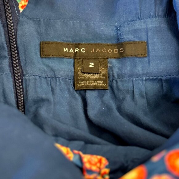 Marc‎ Jacobs Womens Patterned Dress Size 2 Sleeveless Plunging Neckline Bohemian - Picture 10 of 11